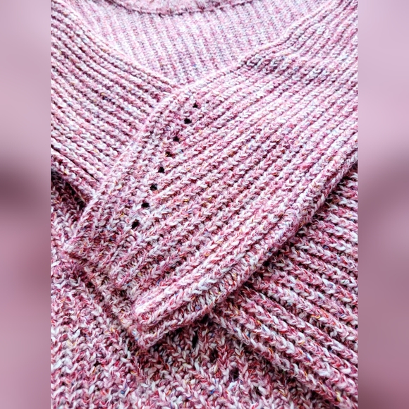 Universal Thread Women's Chunky Knit Cotton/Wool Blend Sweater, Pink, Medium - Picture 9 of 12